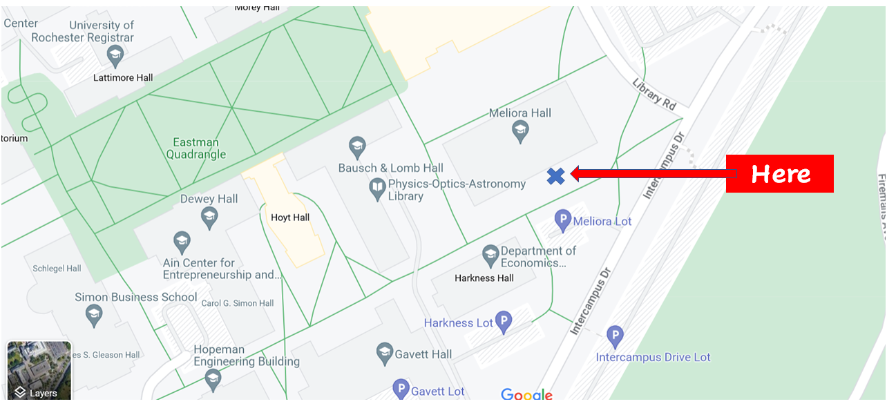 A map with a red arrow pointing to a location Description automatically generated